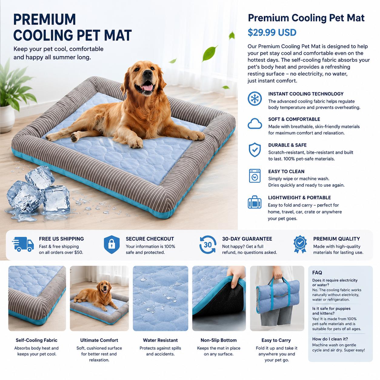 Premium Cooling Pet Mat